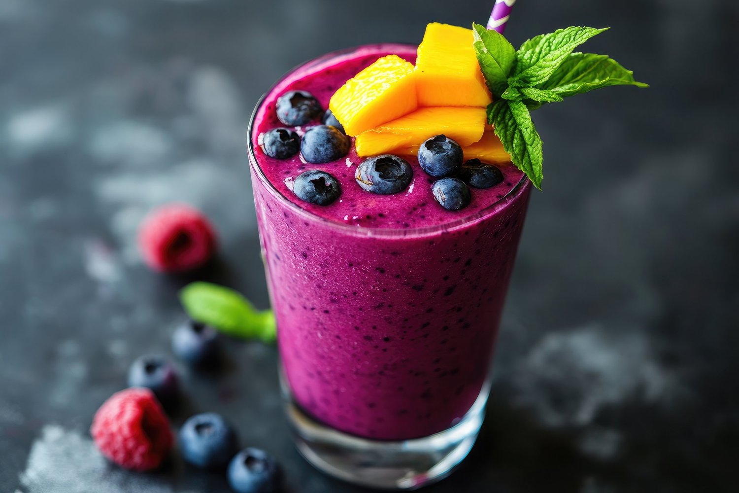 Blueberry, Pineapple & Mango Smoothie